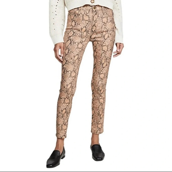 FRAME NWT Le High Skinny Crop Coated Python Size 29 - Picture 1 of 9